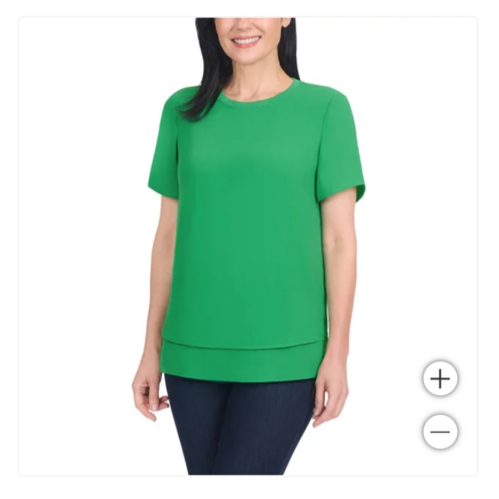 Hilary Radley Vibrant Short Sleeve Blouse